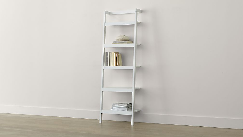 Sawyer White Leaning 24 5 Bookcase Reviews Crate And Barrel