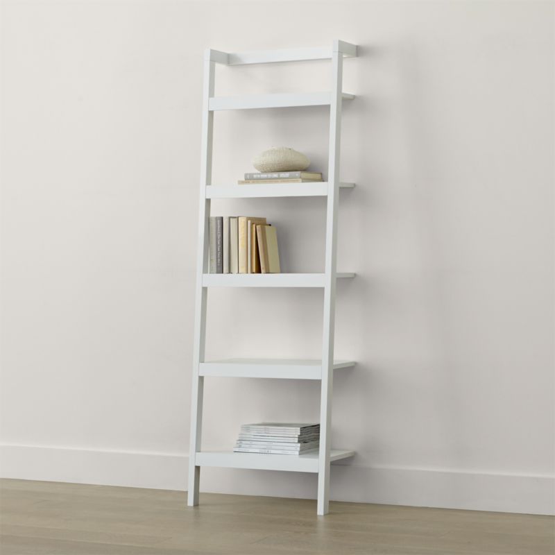 Sawyer White Leaning 24 5 Bookcase Reviews Crate And Barrel