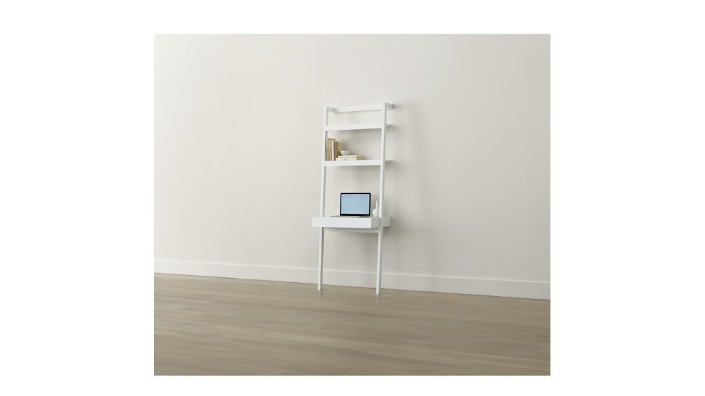 Sawyer White Leaning Desk Crate and Barrel
