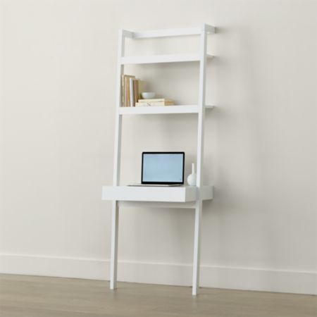 Sawyer White Leaning Desk Reviews Crate And Barrel