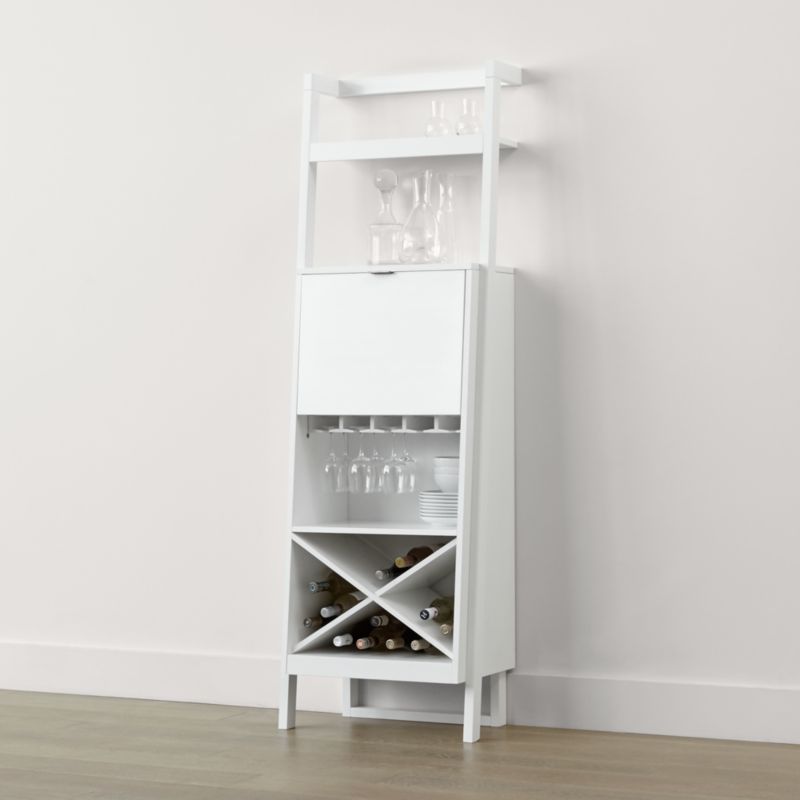 Sawyer White Leaning Wine Bar + Reviews Crate and Barrel