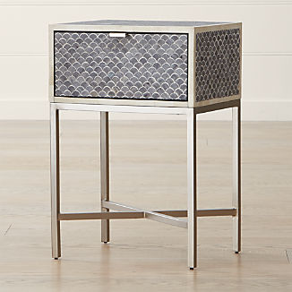 Scallop Grey Bone Inlay Nightstand