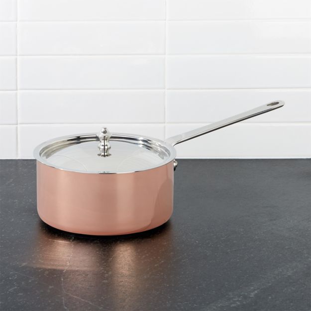 SCANPAN Maitre D' Induction Copper 1.5Qt. Saucepan Crate and Barrel