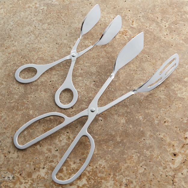 Scissor Handled Serving Tongs + Reviews Crate and Barrel