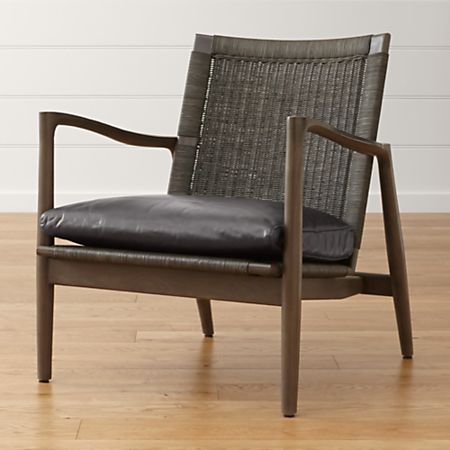 Mid Century Lounge Chair With Leather Cushion Reviews Crate