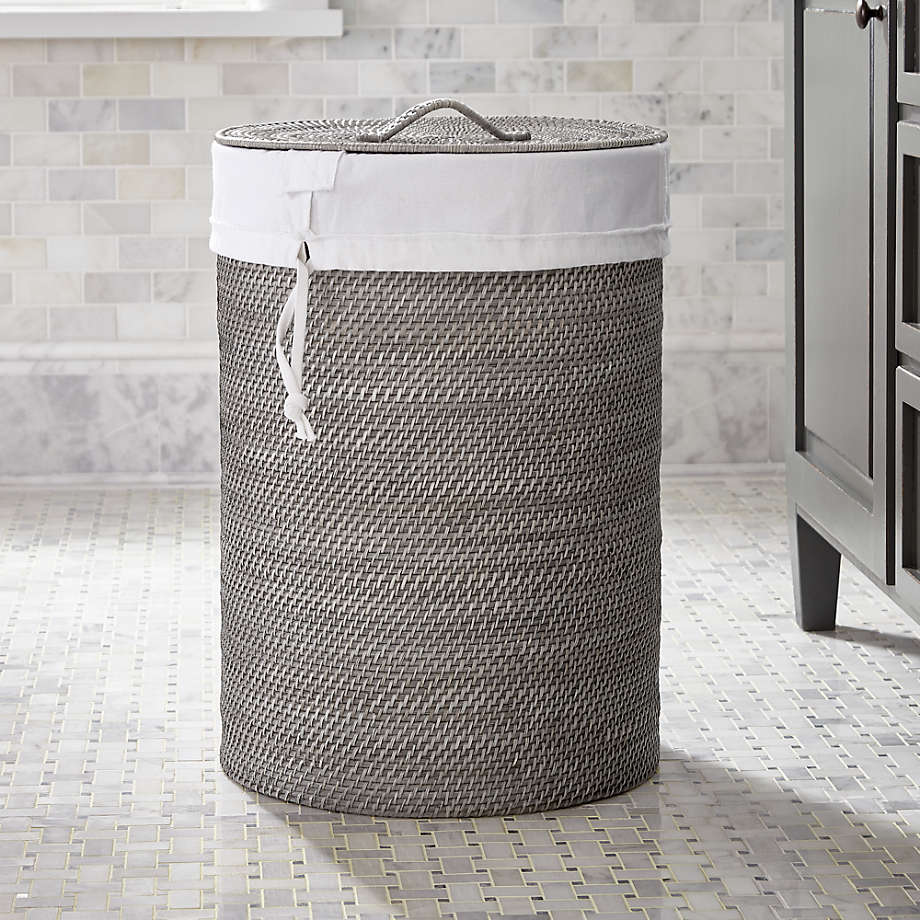 Sedona Grey Hamper with Liner + Reviews Crate and Barrel