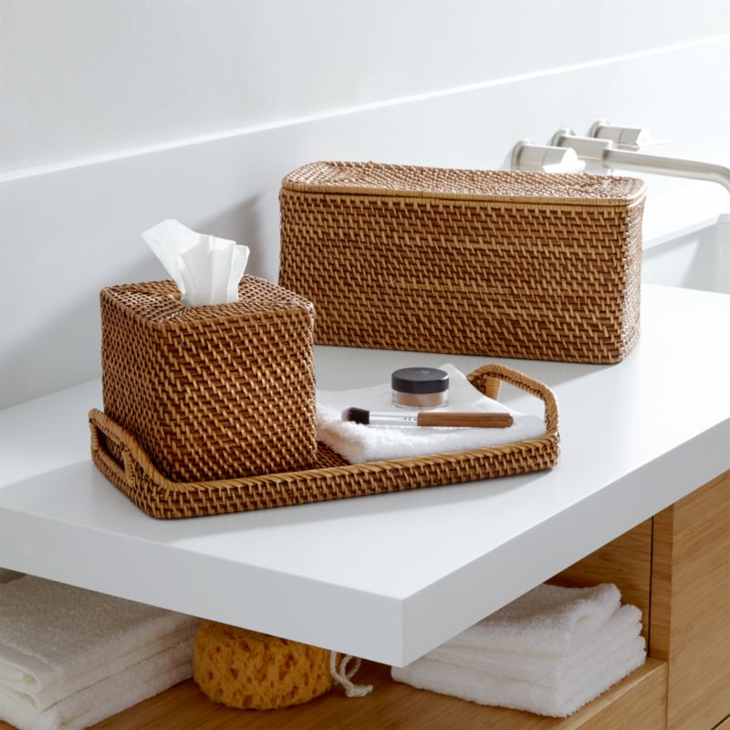 wicker bathroom storage