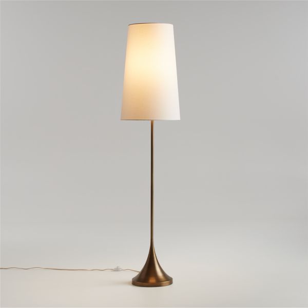Seguin Brushed Brass Metal Floor Lamp 67.5