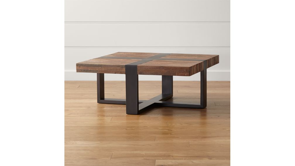 Crate And Barrel Round Coffee Table : Bluestone Square Coffee Table | Crate and Barrel - This is a sleek looking box framed herringbone coffee table.