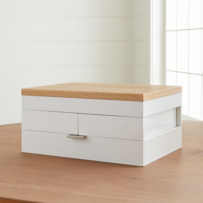 white jewelry box with mirror