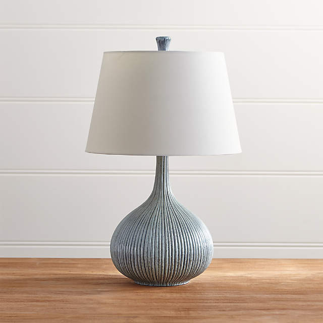 blue table lamp