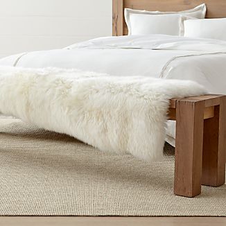 Lamb Nursery Decor Crate And Barrel Sheepskin Ivory Bench Throw