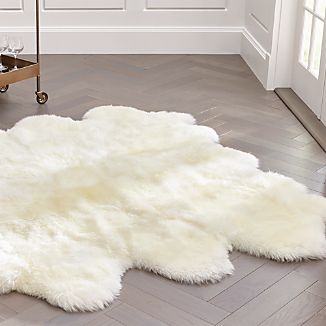 Throw Rugs And Accent Crate Barrel Ivory Sheepskin Throw Rug