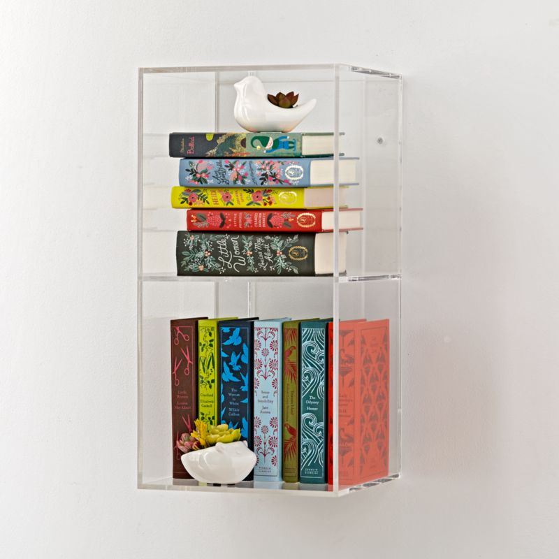 Now You See It 2 Bin Acrylic Shelf Bookcase Reviews Crate And