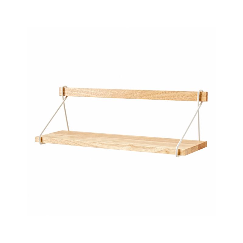 Suspension Natural Wood Floating Shelf + Reviews Crate and Barrel
