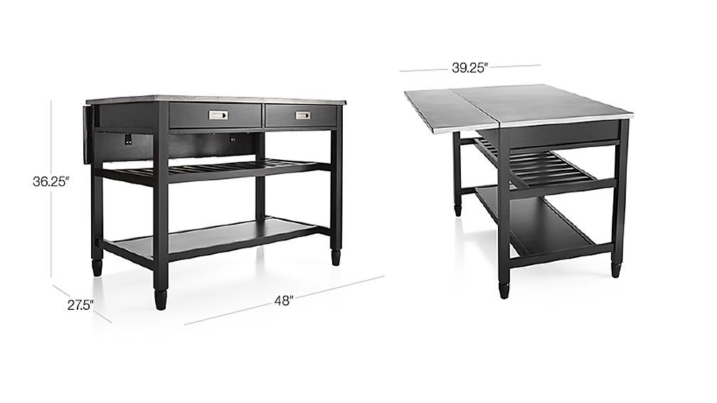 Sheridan Black Kitchen Island Crate and Barrel