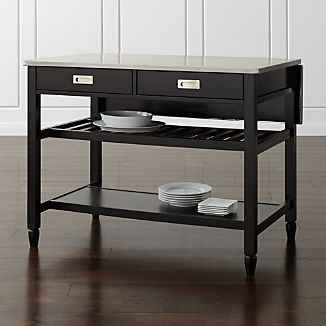 Stylish Kitchen Islands Carts Crate And Barrel Sheridan Black Kitchen Island