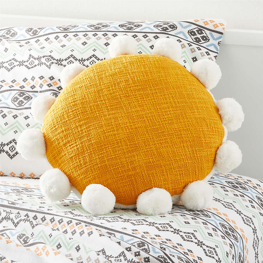 circle pom pom pillow