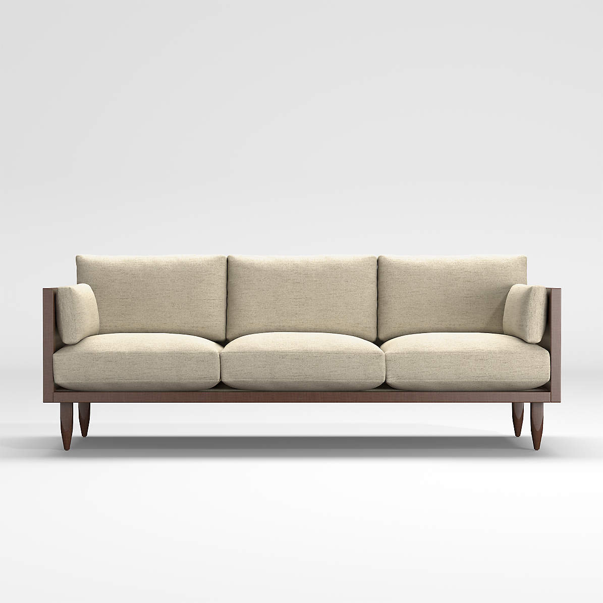 Sherwood 3 Seat Exposed Wood Frame Sofa Reviews Crate And Barrel