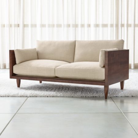 Sherwood Exposed Wood Frame Loveseat Reviews Crate And Barrel