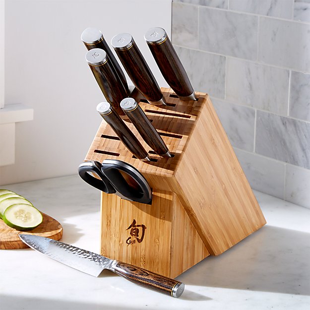 Shun ® Premier 9-Piece Knife Block Set | Crate and Barrel