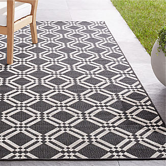 Silas Indoor/Outdoor Black Trellis Rug
