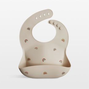 Image of Mushie Rainbows Silicone Baby Bib