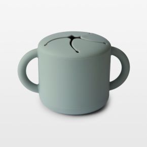 Image of Mushie Green Silicone Baby Snack Cup