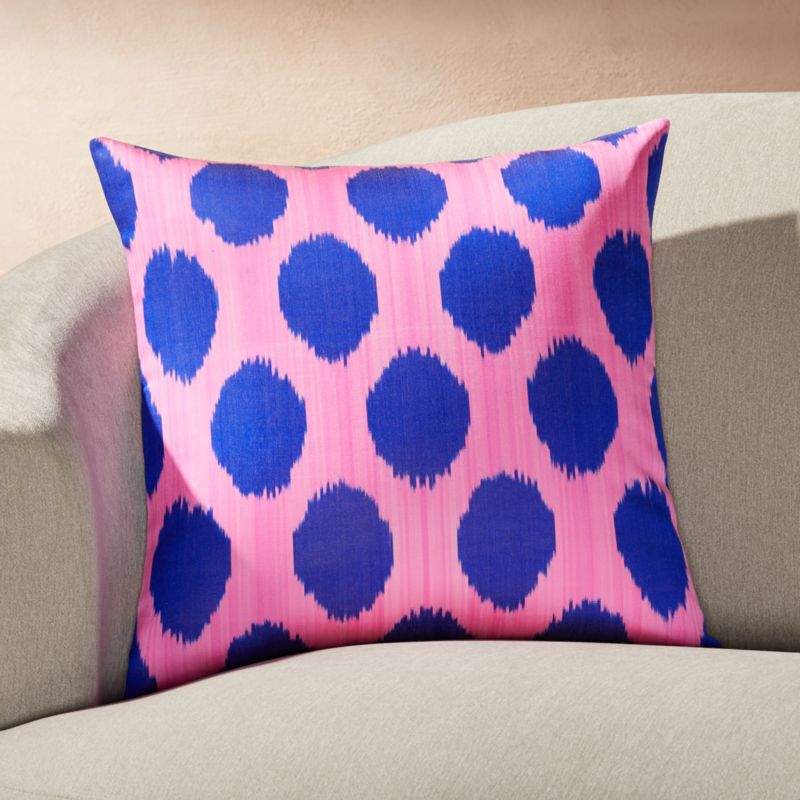 Silk Ikat Pillow Blue Pink 20 Crate And Barrel