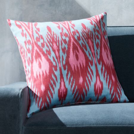 Silk Ikat Pillow Pink Multi 20 Crate And Barrel