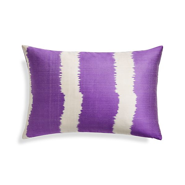 Silk Ikat Pillow Cover Purple Stripe 22 X15 Crate And Barrel Canada