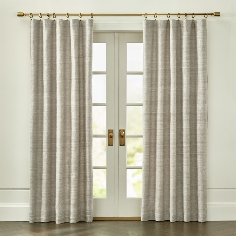 Silvana Grey Silk Curtain Panel Crate And Barrel