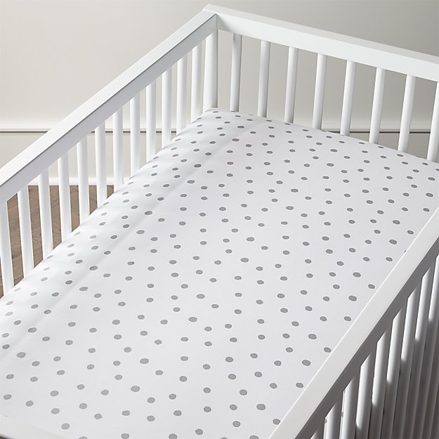 Silver Polka Dot Crib Bedding Crate And Barrel