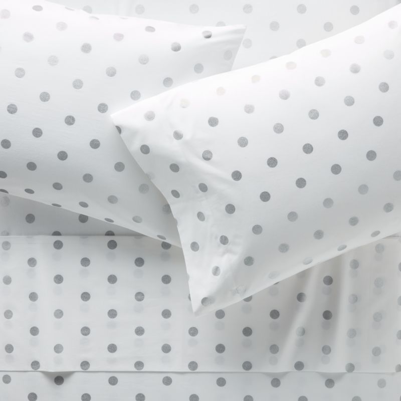 Organic Silver Dot Full Sheet Set + Reviews | Crate and Barrel