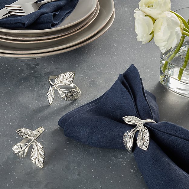 Silver Leaves Napkin Ring Crate and Barrel