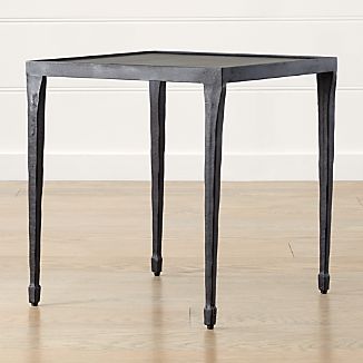 Iron Side Tables Crate And Barrel Silviano Square Iron End Table