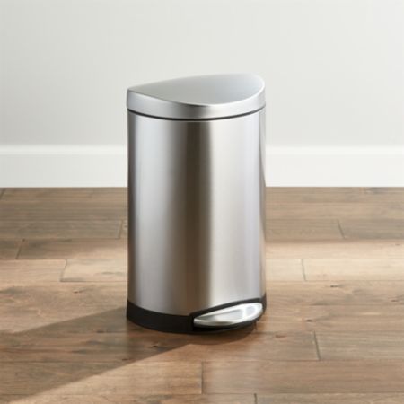 Simplehuman 10 Liter 2 6 Gallon Semi Round Stainless Steel Step