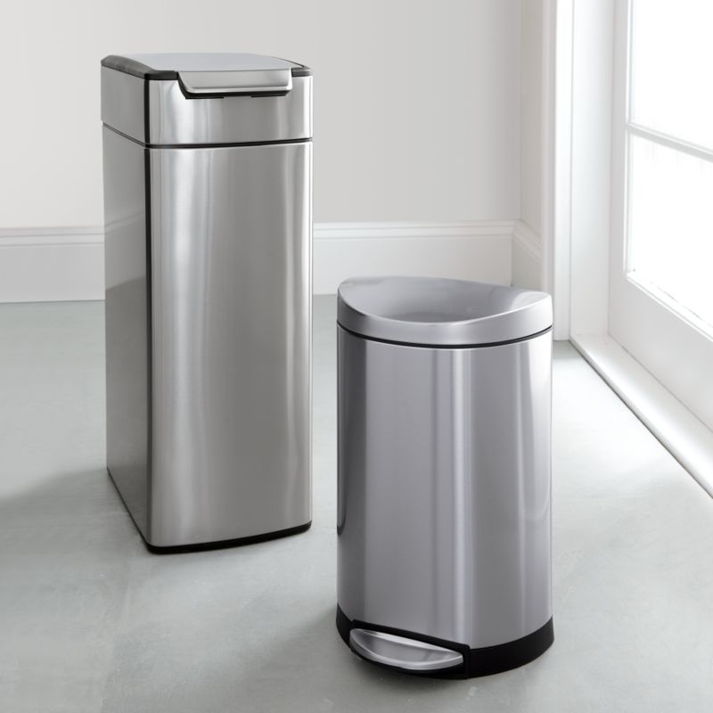 simplehuman 10-Liter/2.6-Gallon Semi-Round Stainless Steel ...