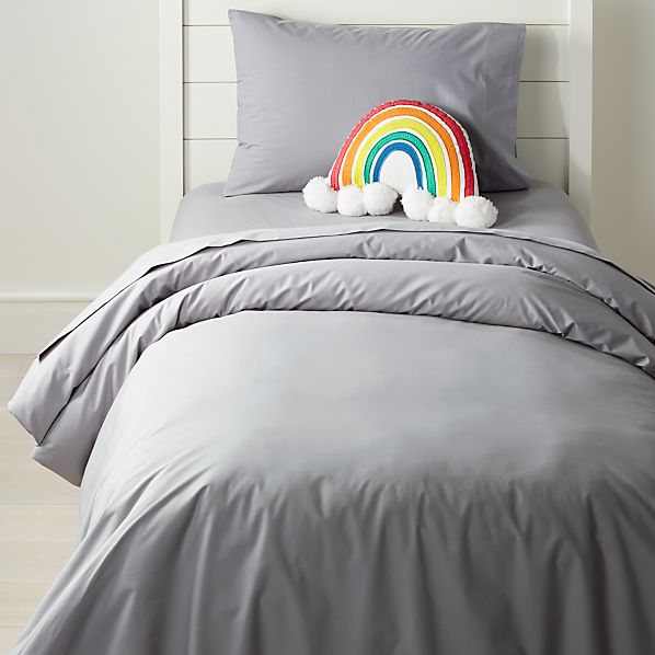 Organic Simply Grey Duvet Cover Crate And Barrel