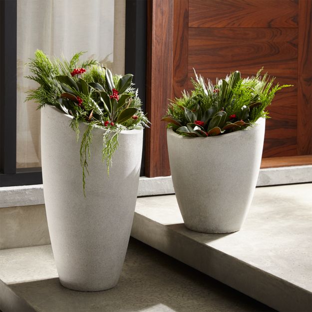 Slant Cement Planters | Crate and Barrel