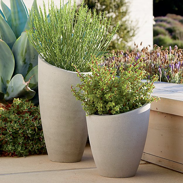Slant Cement Planters Crate And Barrel