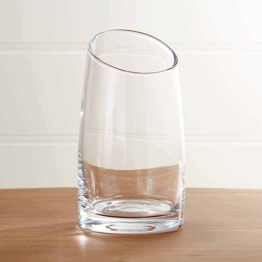 Slant Medium Glass Vessel + Reviews Crate and Barrel