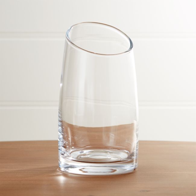 Online Designer Bedroom Slant Glass Vase 7.5