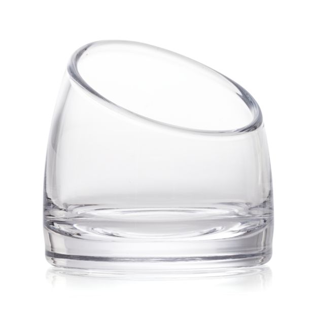 Slant Small Glass Vessel In Vases Reviews Crate And Barrel