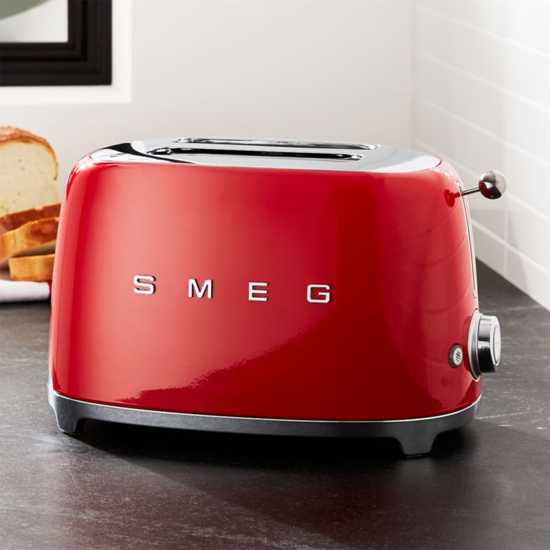 Smeg Red 2 Slice Retro Toaster Reviews Crate and Barrel