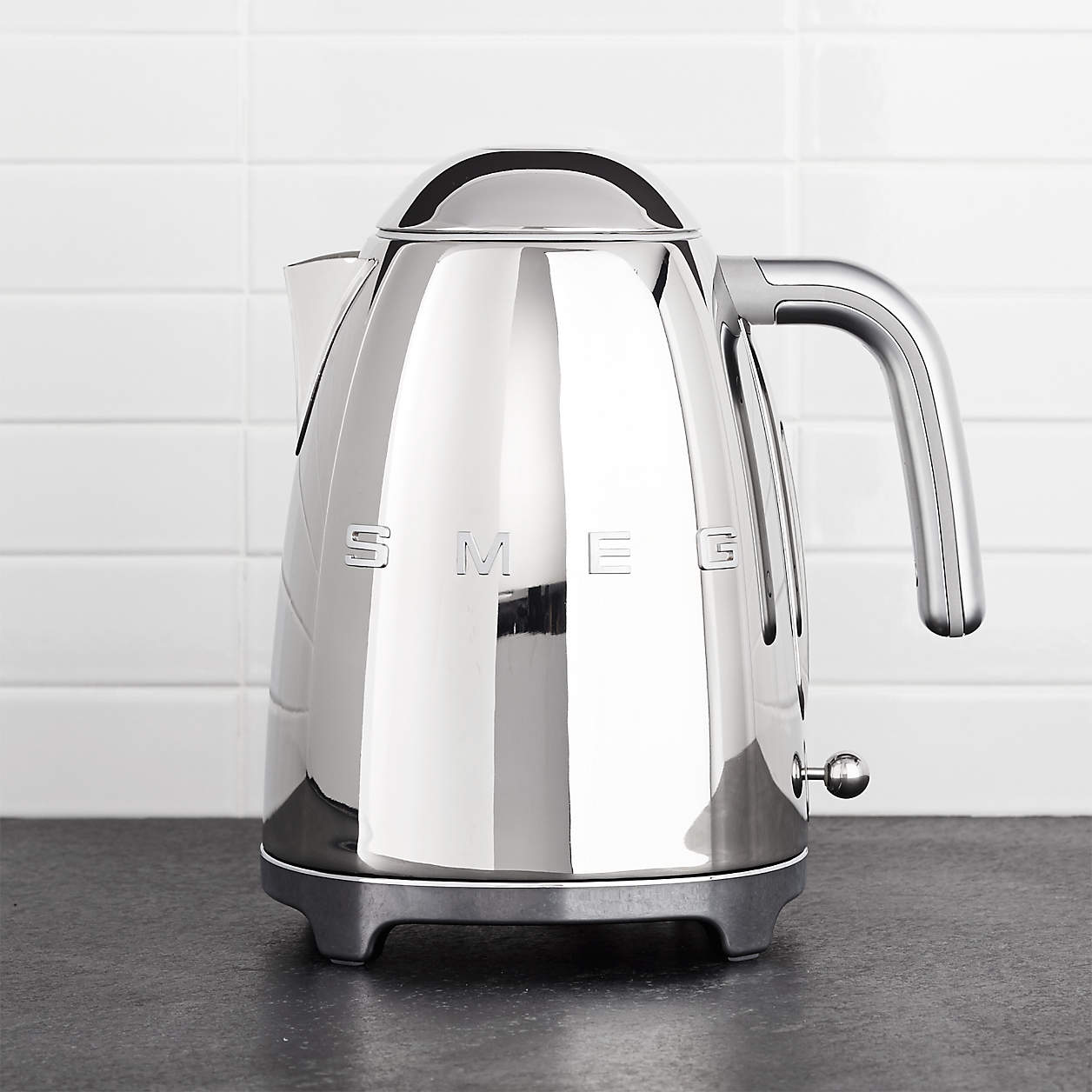 Smeg Silver Retro Electric Kettle + Reviews Crate and Barrel