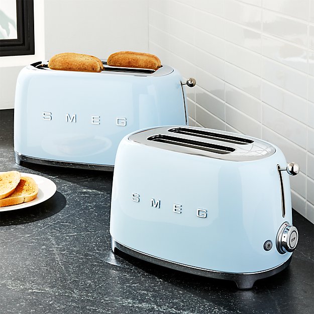 Smeg Pastel Blue Toasters Crate and Barrel