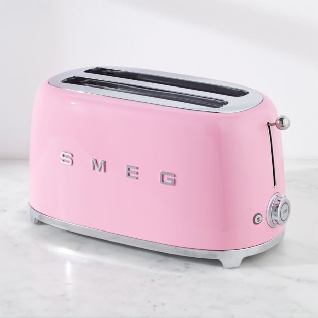 SMEG Pink 4Slice Toaster + Reviews Crate and Barrel