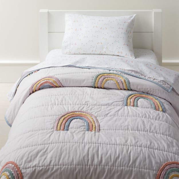 Lucky Rainbow Toddler Bedding | Crate and Barrel