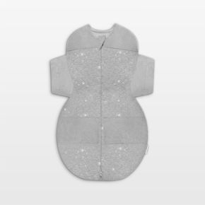 Image of Happiest Baby SNOO Small Grey with Stars Organic Cotton Baby Sleep Sack